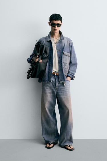 VINTAGE WASH BAGGY FIT JEANS - Mid-blue by Zara