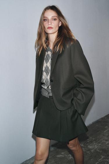RECHTE BLAZER ZW COLLECTIE - Kaki van Zara