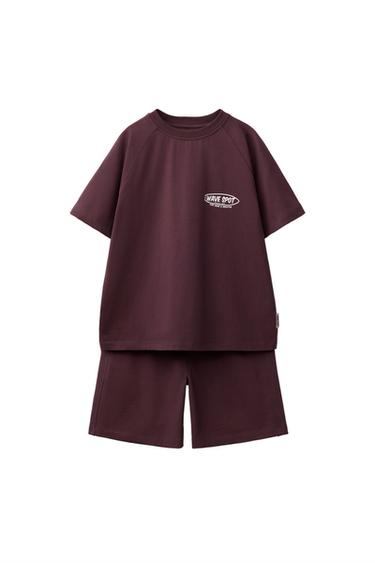 CONJUNTO CAMISETA Y BERMUDA TEXTO - Vino de Zara - Imagen 0