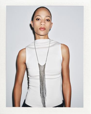 Zara COTTON MODAL TOP - White