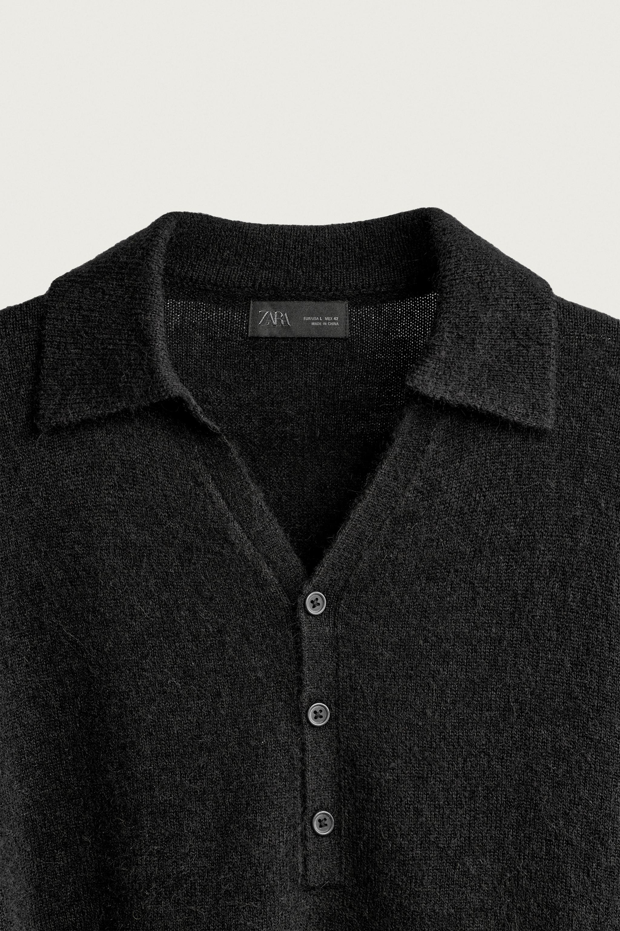POLO EN MAILLE COL V TEXTURÉ