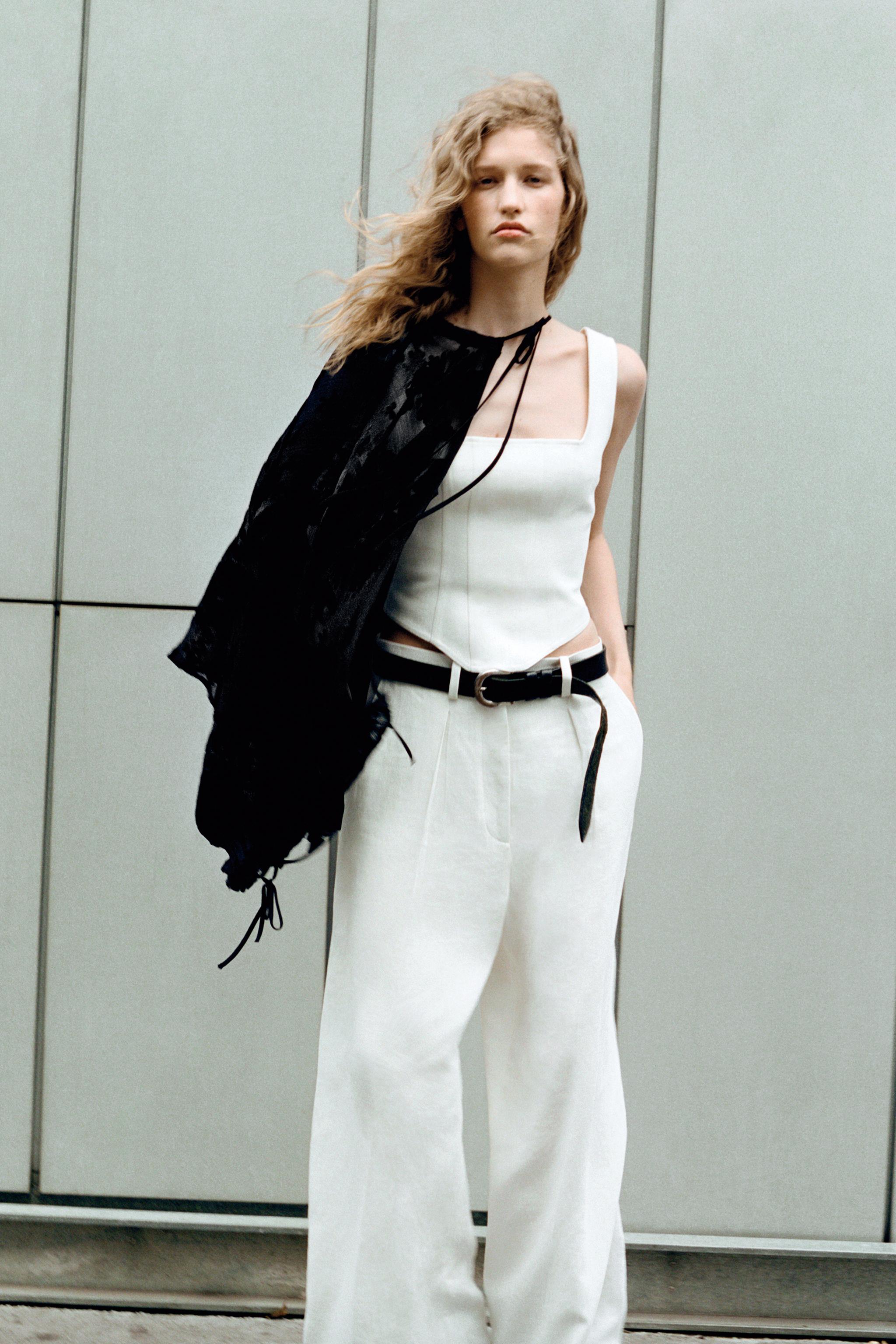 CALÇA MISTURA LINHO ZW COLLECTION - Cru | ZARA Brasil