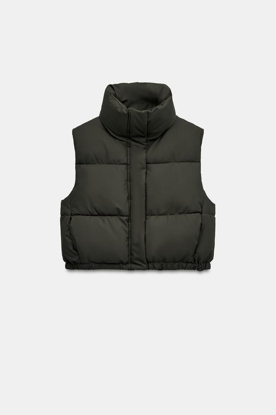 VATTERET VEST - grågrøn fra Zara - Billede 0