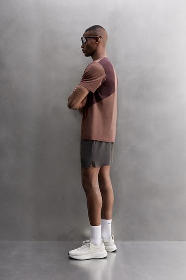 COLOUR BLOCK TRAINING T-SHIRT - Burgundy by Zara - Image 3