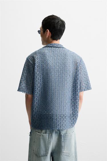 OPEN TEXTURED SHIRT - Light blue by Zara - Image 3