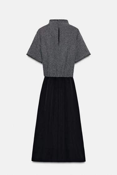COMBINED MIDI DRESS - Mid-grey by Zara - Image 6