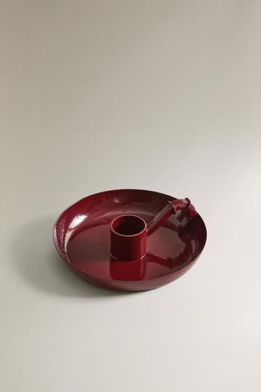 BOUGEOIR MÉTAL ROND NOËL - Grenat de Zara - Image 1