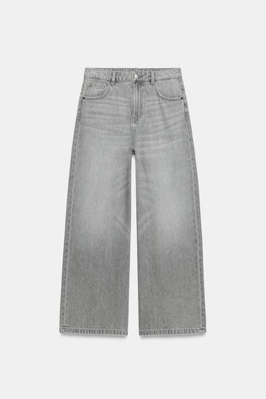 JEANS ZW COLLECTION WIDE LEG TIRO ALTO - Gris de Zara - Imagen 0