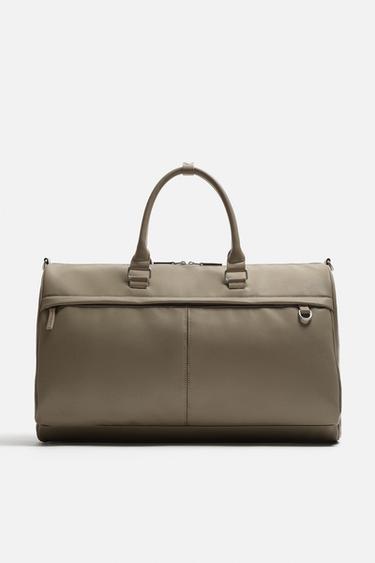 TEXTURED TRAVEL BAG - Taupe Grey by Zara