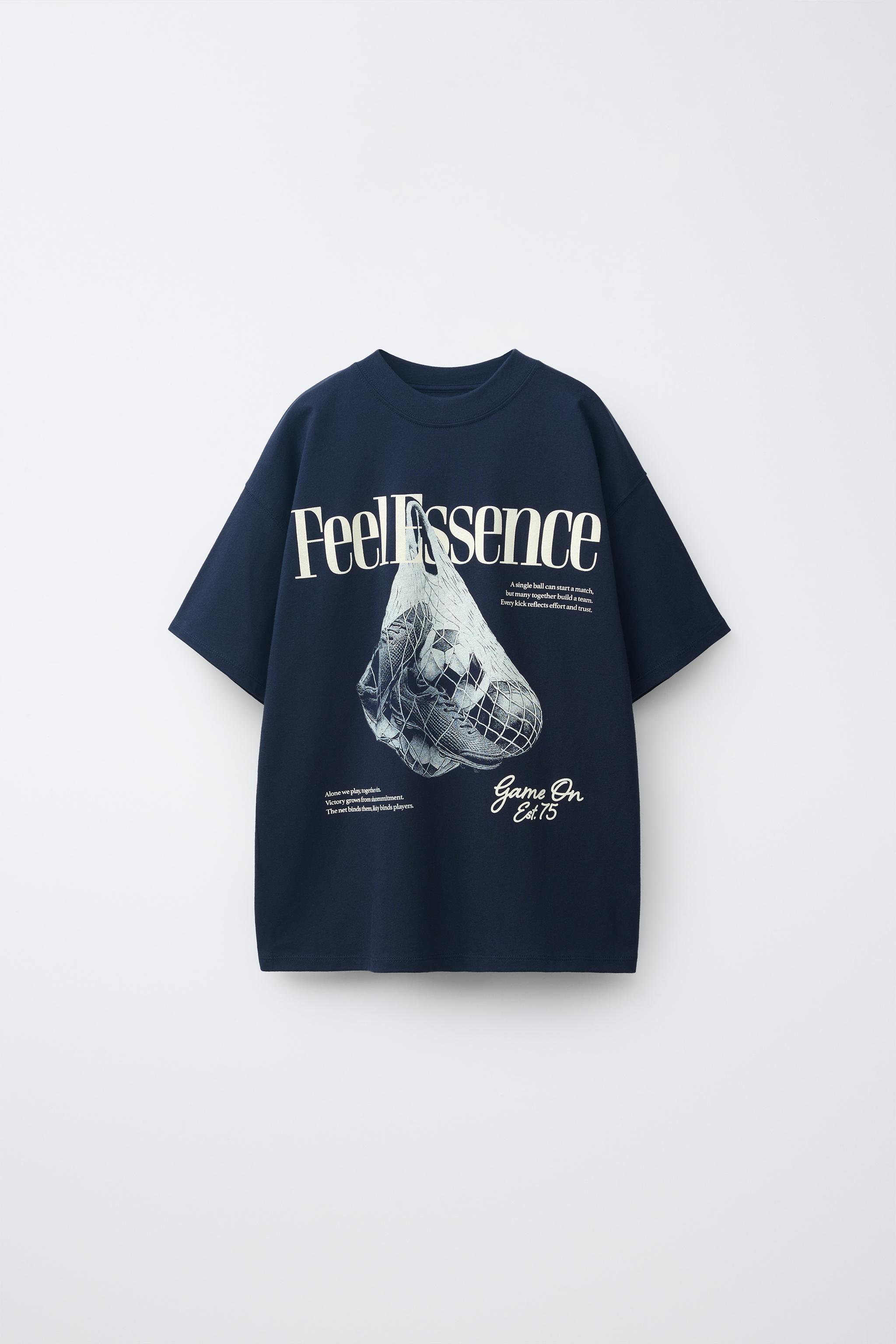 FOOTBALL PRINT T-SHIRT - Navy blue | ZARA South Africa