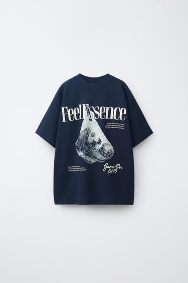 CAMISETA ESTAMPADO FUTBOLL - Marino de Zara