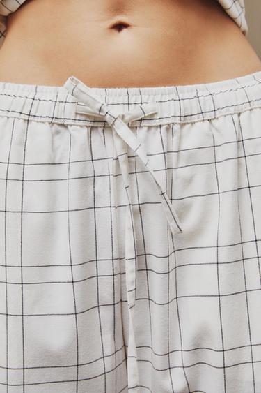 CHECK TROUSERS - Ecru by Zara - Image 4