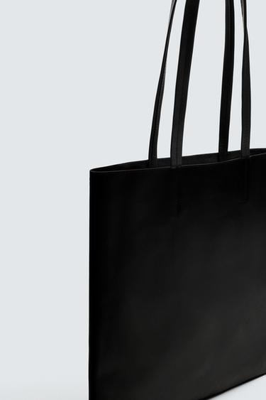 SAC SHOPPER EN CUIR - Noir de Zara - Image 2