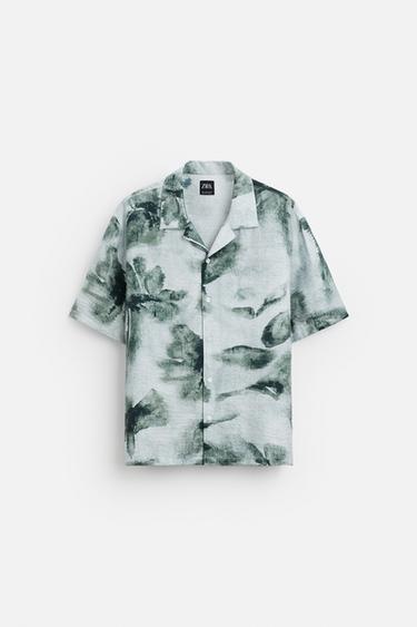 CHEMISE À IMPRIMÉ ABSTRAIT - Vert / Écru de Zara - Image 6