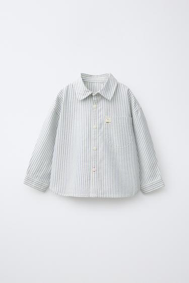 STRIPED SHIRT - Ecru / Blue by Zara - Image 0