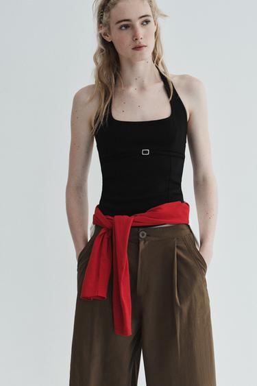 BALLOON TROUSERS WITH PLEATS - Brown / Taupe by Zara - Image 3
