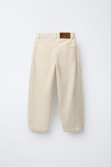 BARREL CORDUROY TROUSERS BENSIMON ® X ZARA - Butter by Zara - Image 1