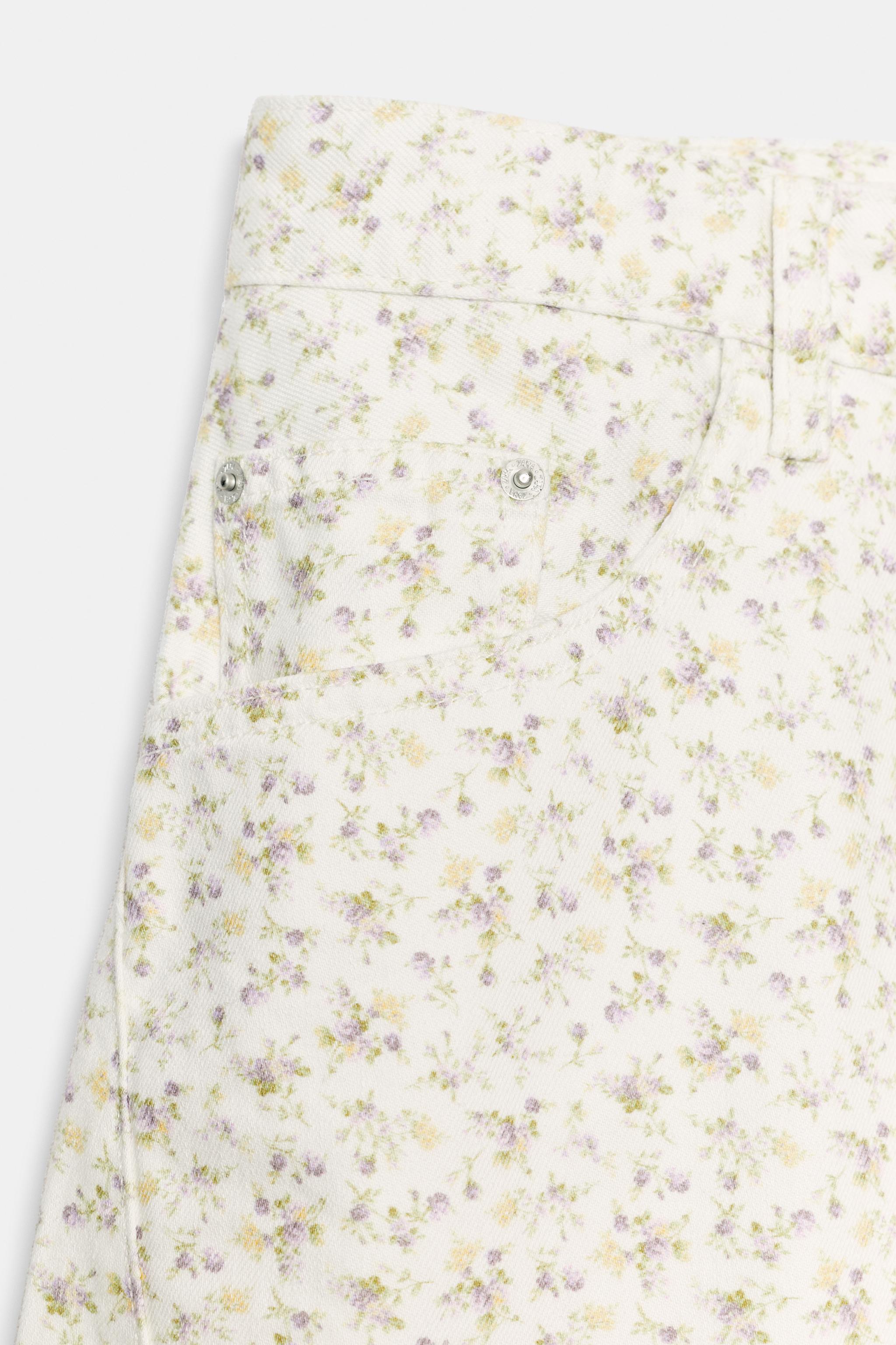 Женские джинсы Zara TRF BAGGY FLORAL PRINT JEANS — фото 11