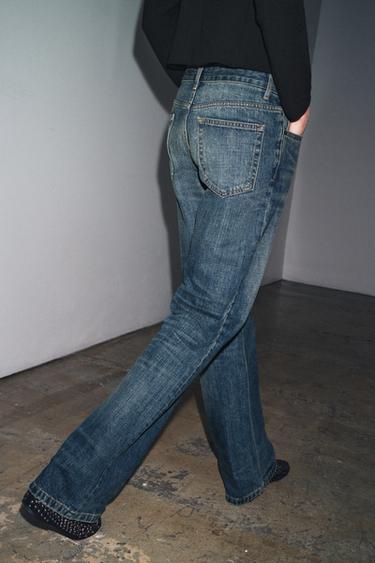 ZW COLLECTION LOW-RISE BOOTCUT JEANS - Blue by Zara