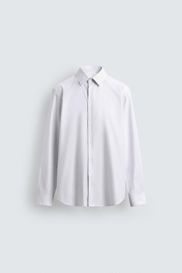 Zara REGULAR FIT STRIPED SHIRT - White