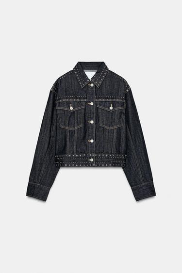 VESTE EFFET JEAN À CLOUS - Indigo foncé de Zara - Image 6