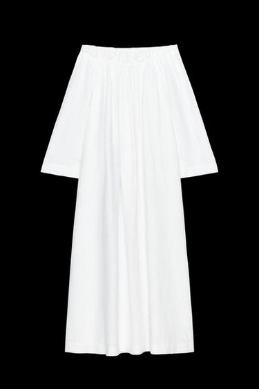 Zara 100% LINEN DRESS ZW COLLECTION - White - Image 0