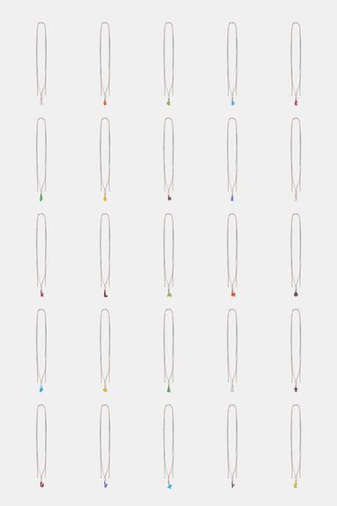 CORD NECKLACE WITH ALPHABET LETTER - Light green by Zara