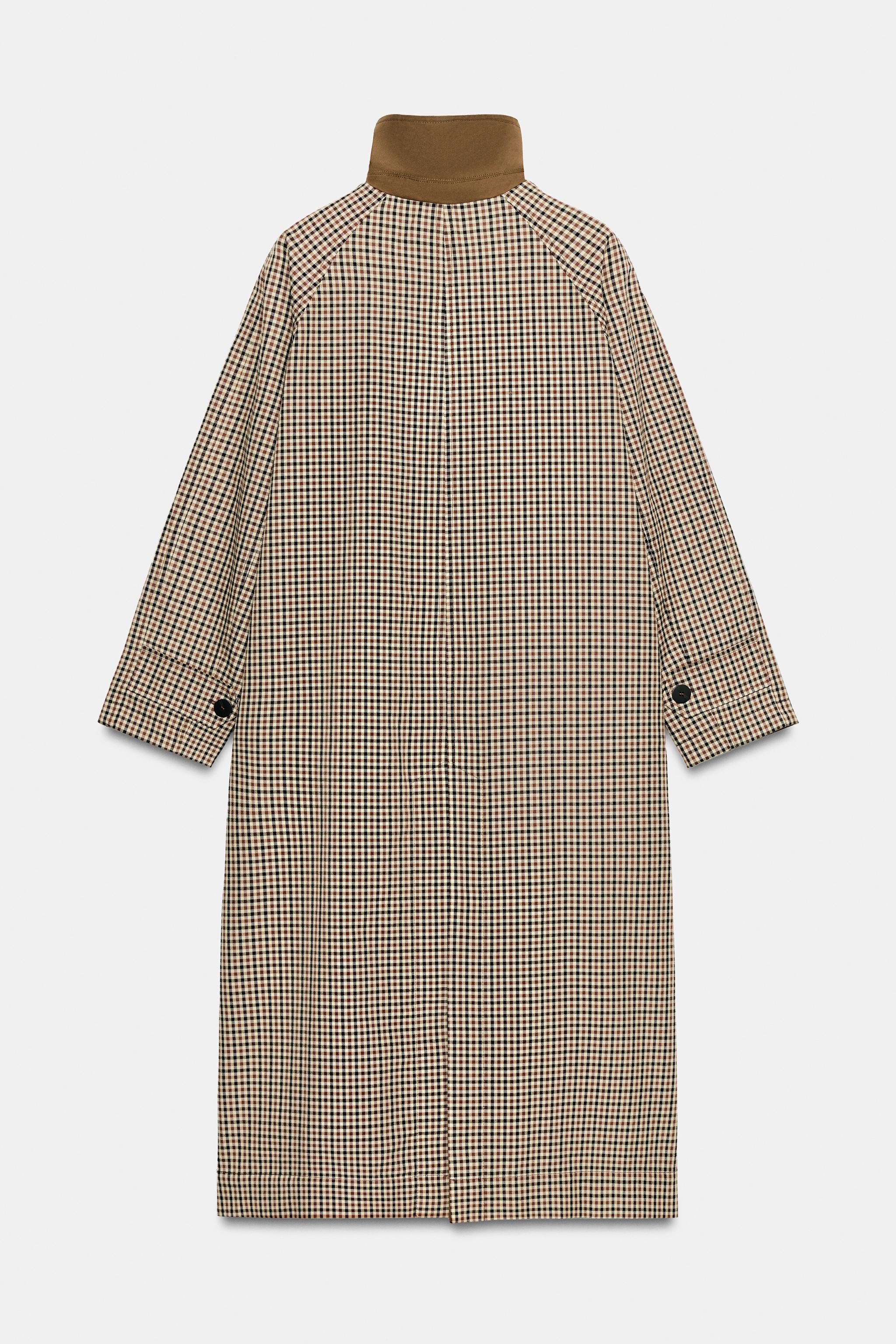 TRENCH XADREZ REVERSÍVEL ZW COLLECTION - Caramelo | ZARA Brasil
