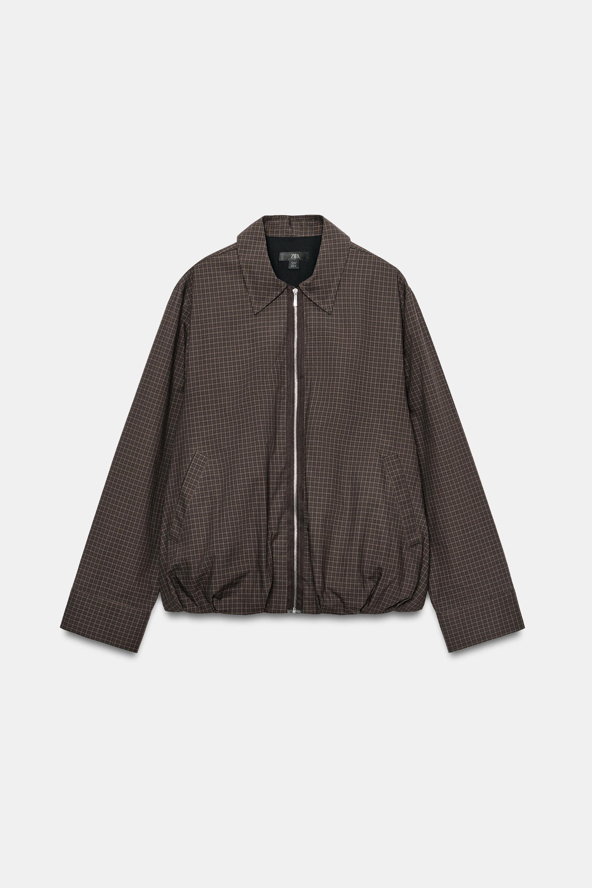 Zara ZW COLLECTION KARELİ BOMBER CEKET görsel 5