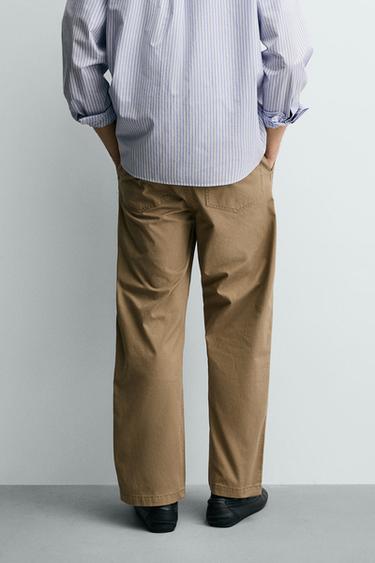 PANTALON STRAIGHT FIT DÉLAVÉ - Marron clair de Zara - Image 2