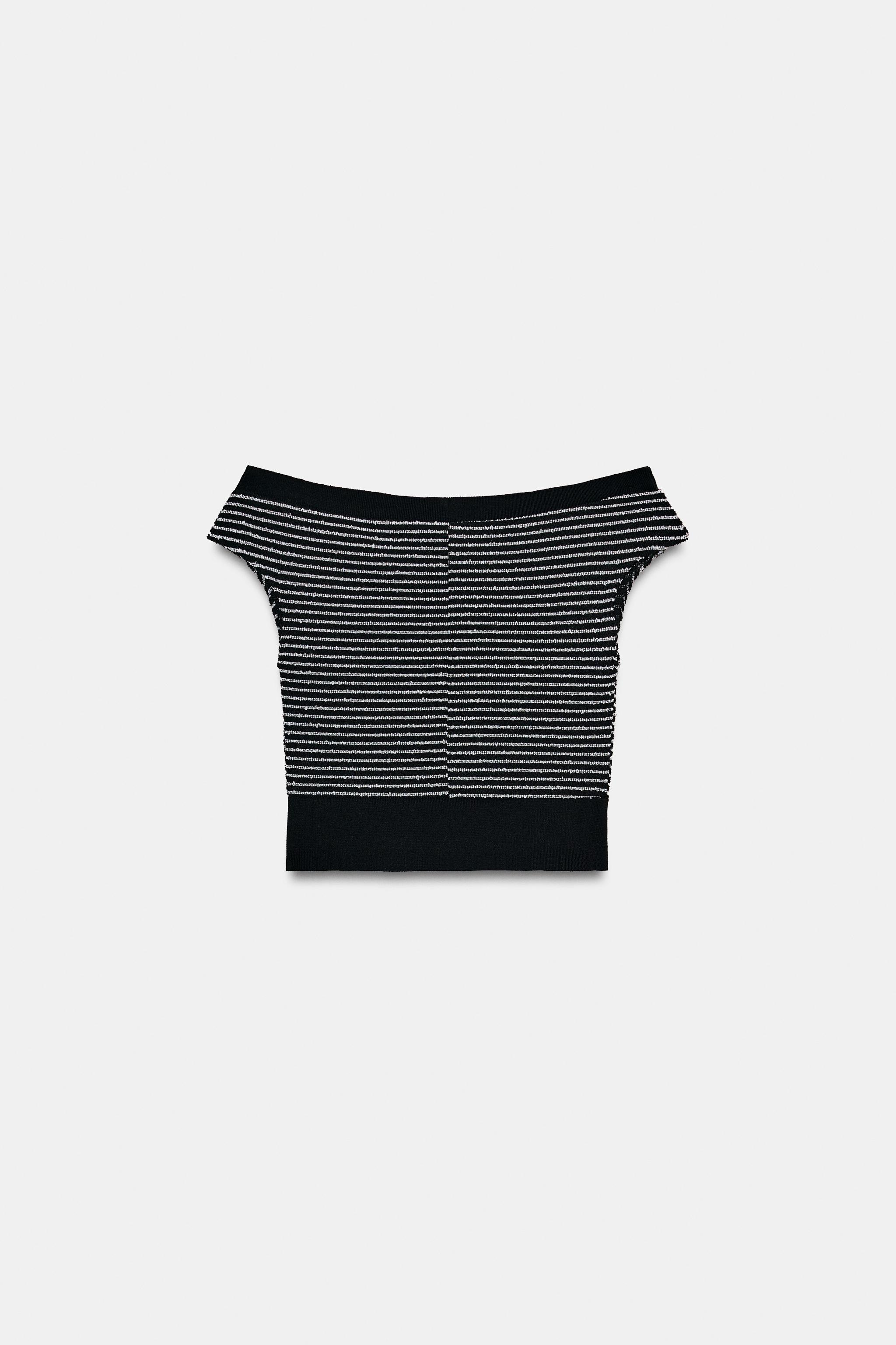 STRIPED BOUCLÉ TOP