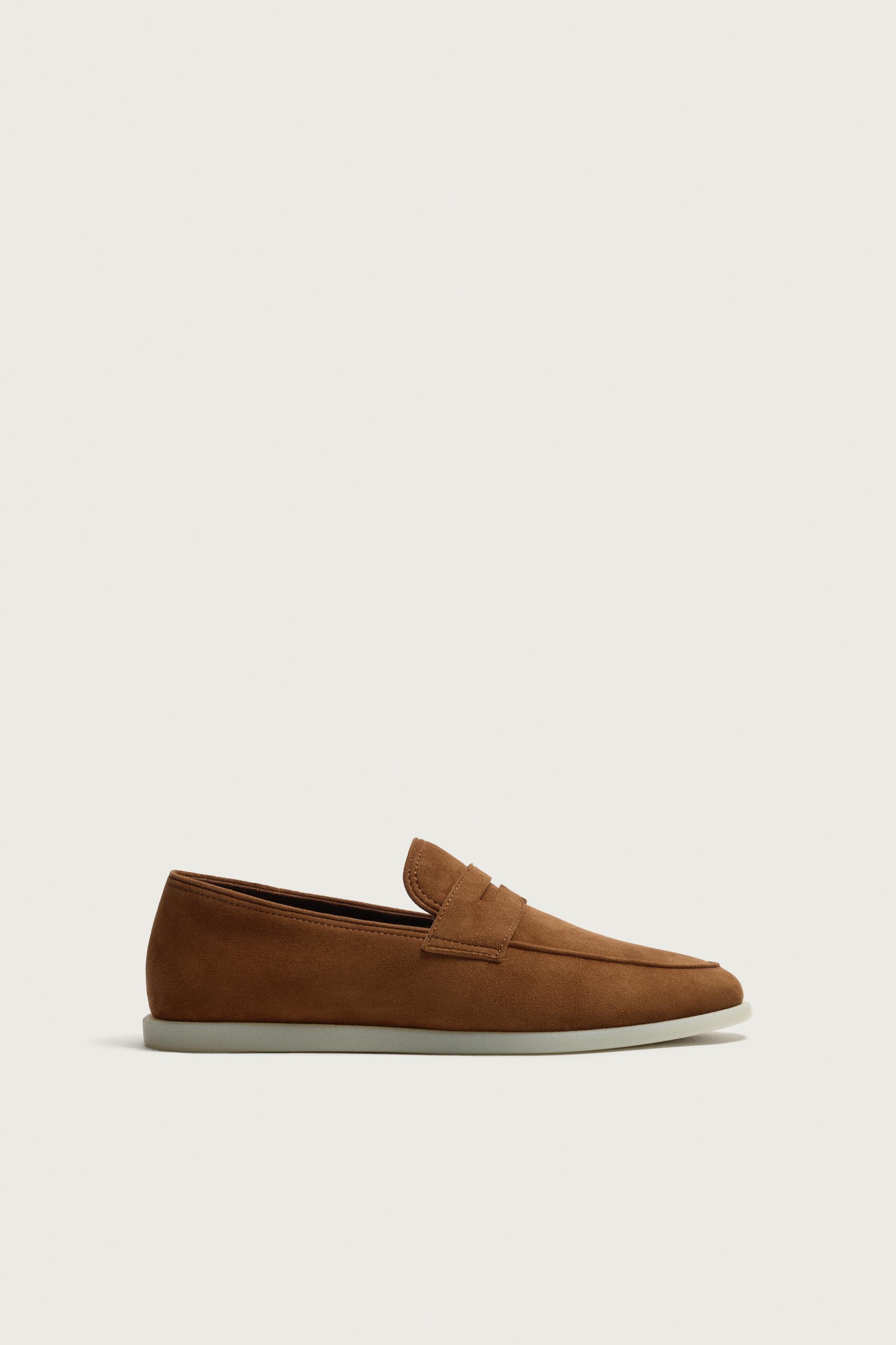 Casual Leather Loafers — Lava Orange