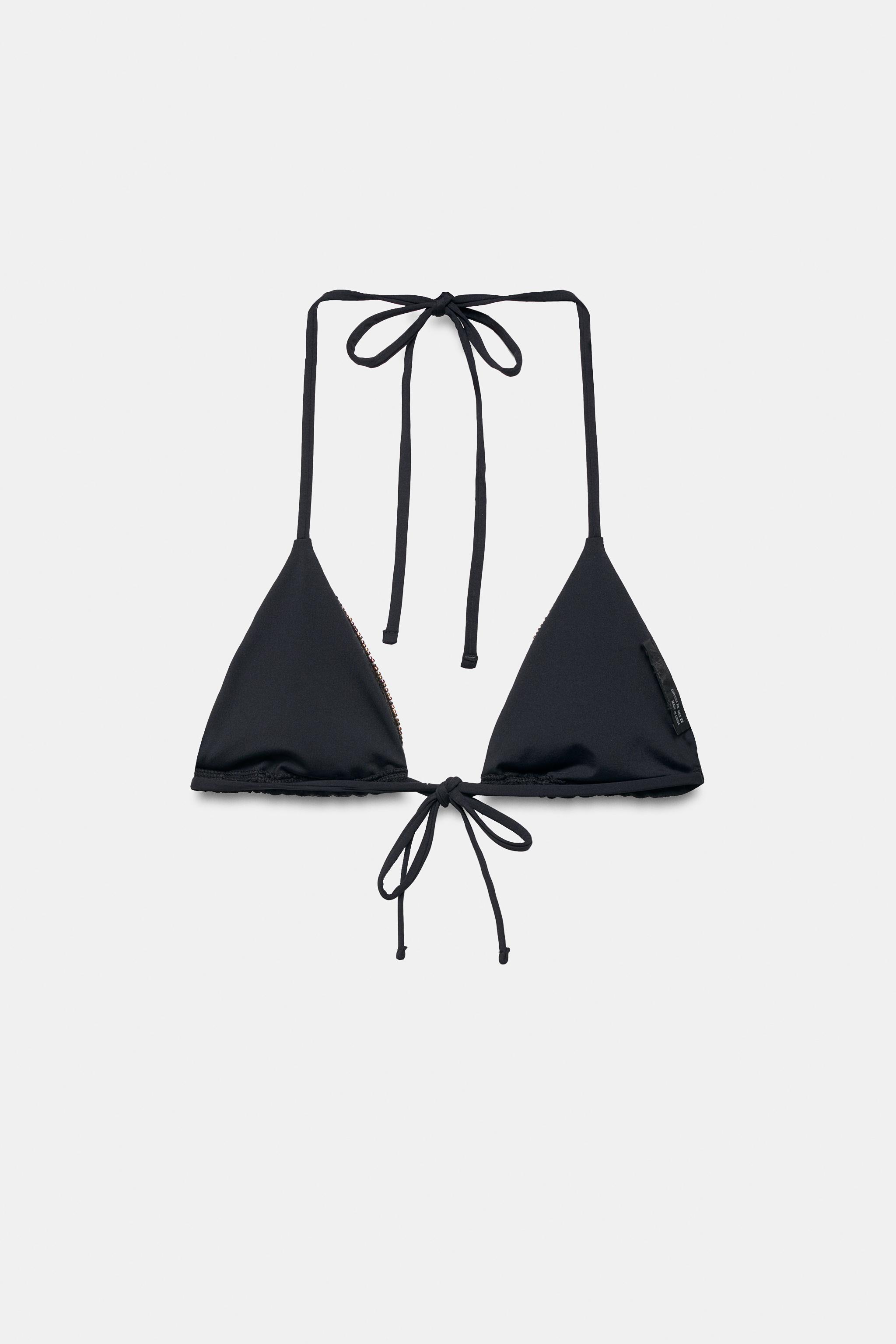 BEADED TRIANGLE BIKINI TOP