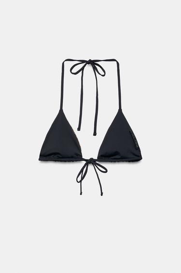 BEADED TRIANGLE BIKINI TOP - Black by Zara - Image 7