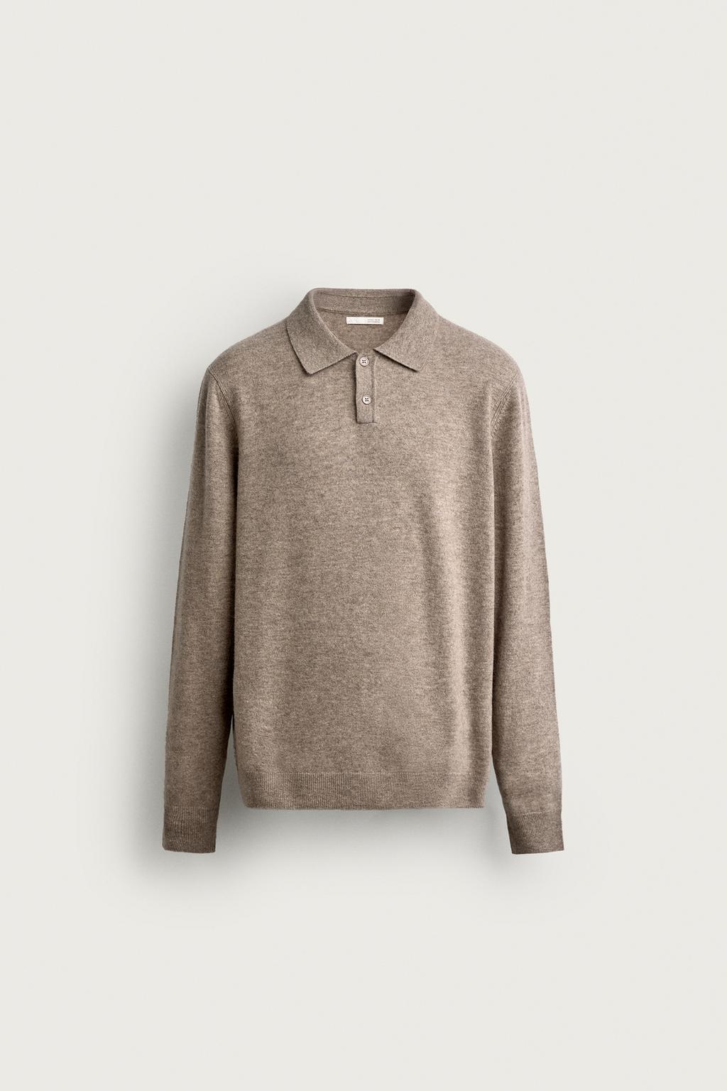 WOOL BLEND REGULAR FIT KNIT POLO SHIRT