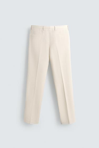 PANTALON COUPE REGULAR PLIS - Écru de Zara - Image 7
