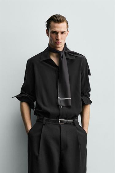 CAMISA RELAXED FIT FLUIDA - Negro de Zara