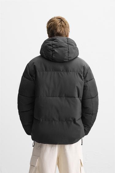 VESTE REMBOURRÉE À CAPUCHE - Noir de Zara - Image 2