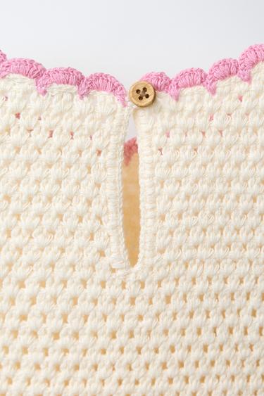 TOP EN CROCHET À FLEURS - Écru de Zara - Image 3