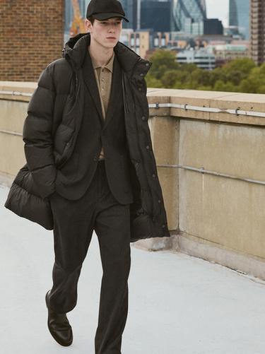 Zara Long water-repellent puffer coat - Black