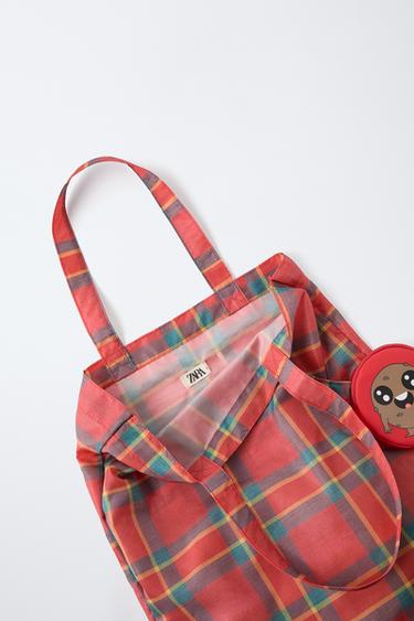 FOLDABLE COOKIE SHOPPER BAG - Red by Zara - Image 4