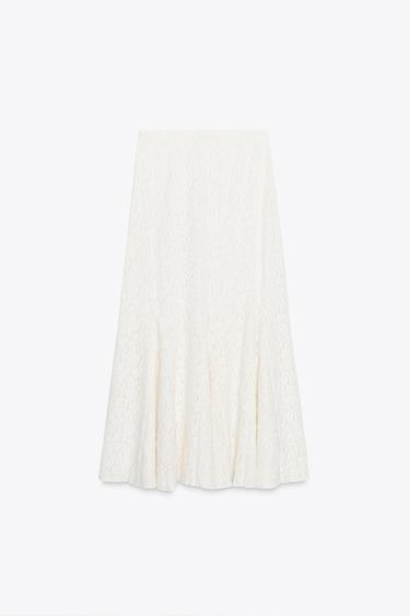 SOFT TOUCH LACE SKIRT - Ecru by Zara - Image 6
