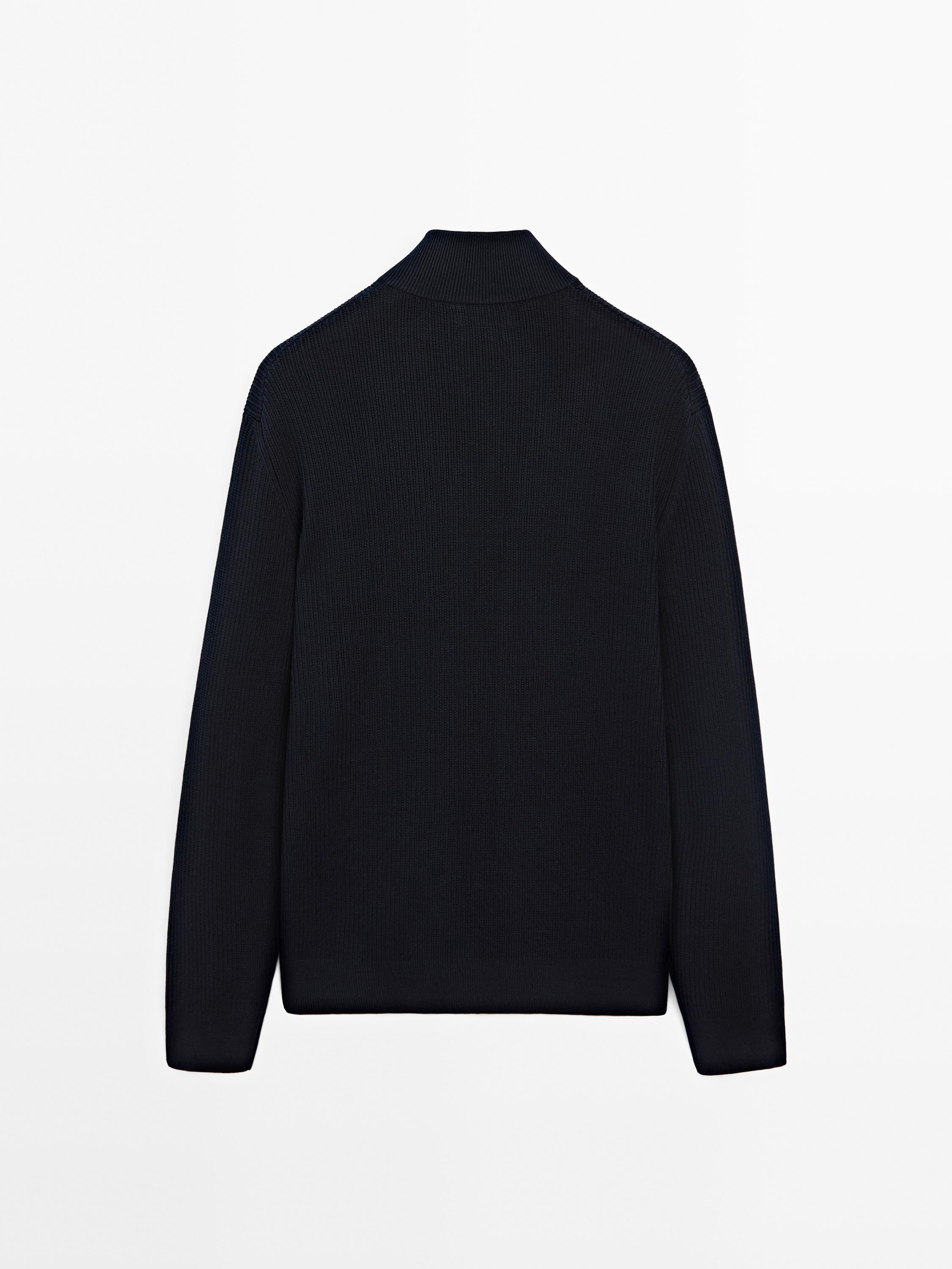 Pull en maille à col camionneur zipp