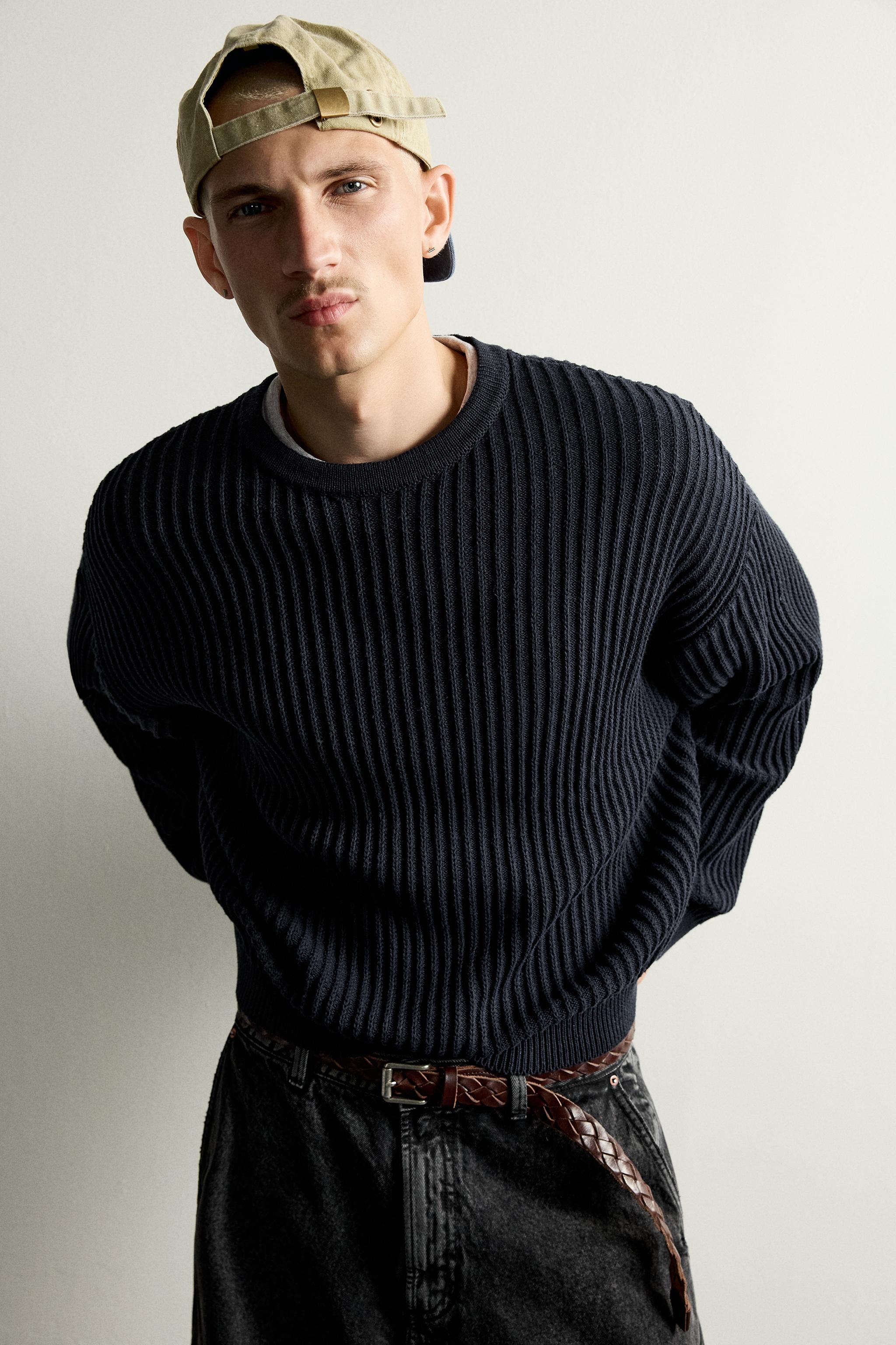 Zara DOKULU BOXY FIT KAZAK görsel 5