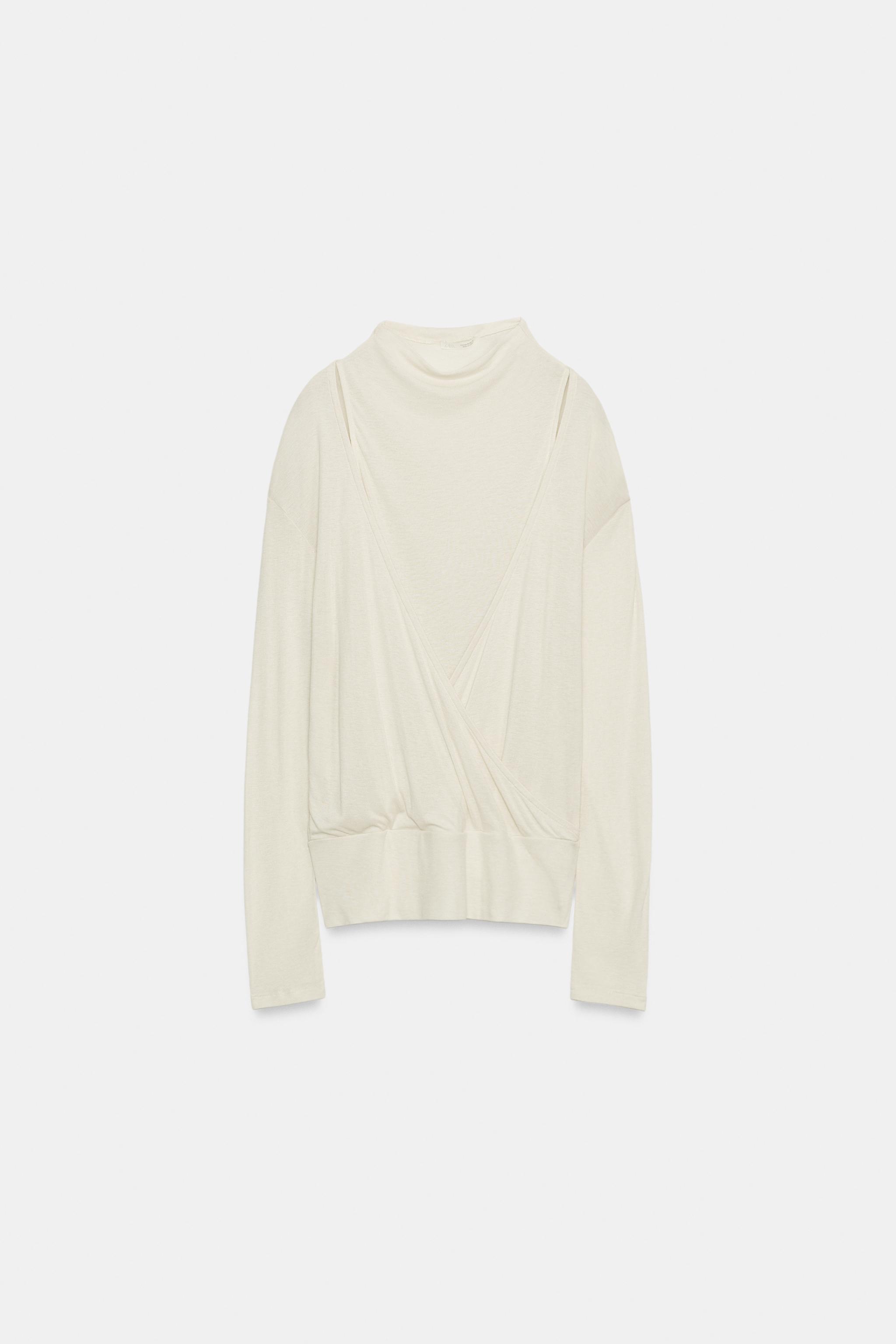 Zara çift katlı t-shirt görsel 5
