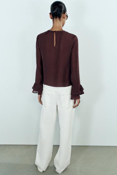 CHEMISE À VOLANTS - Bordeaux de Zara - Image 3