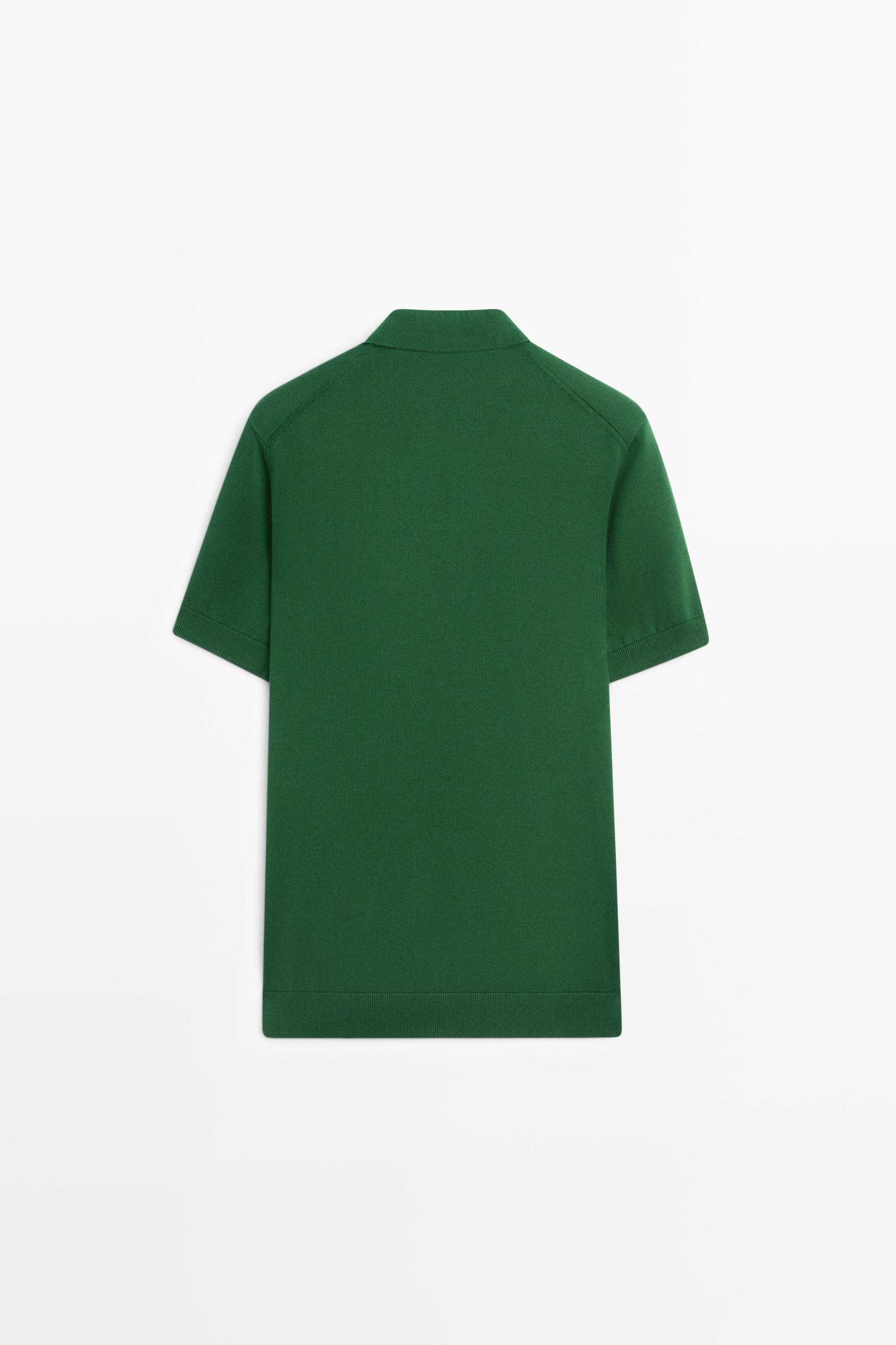 100% cotton knit polo sweater - Intense green | ZARA United States