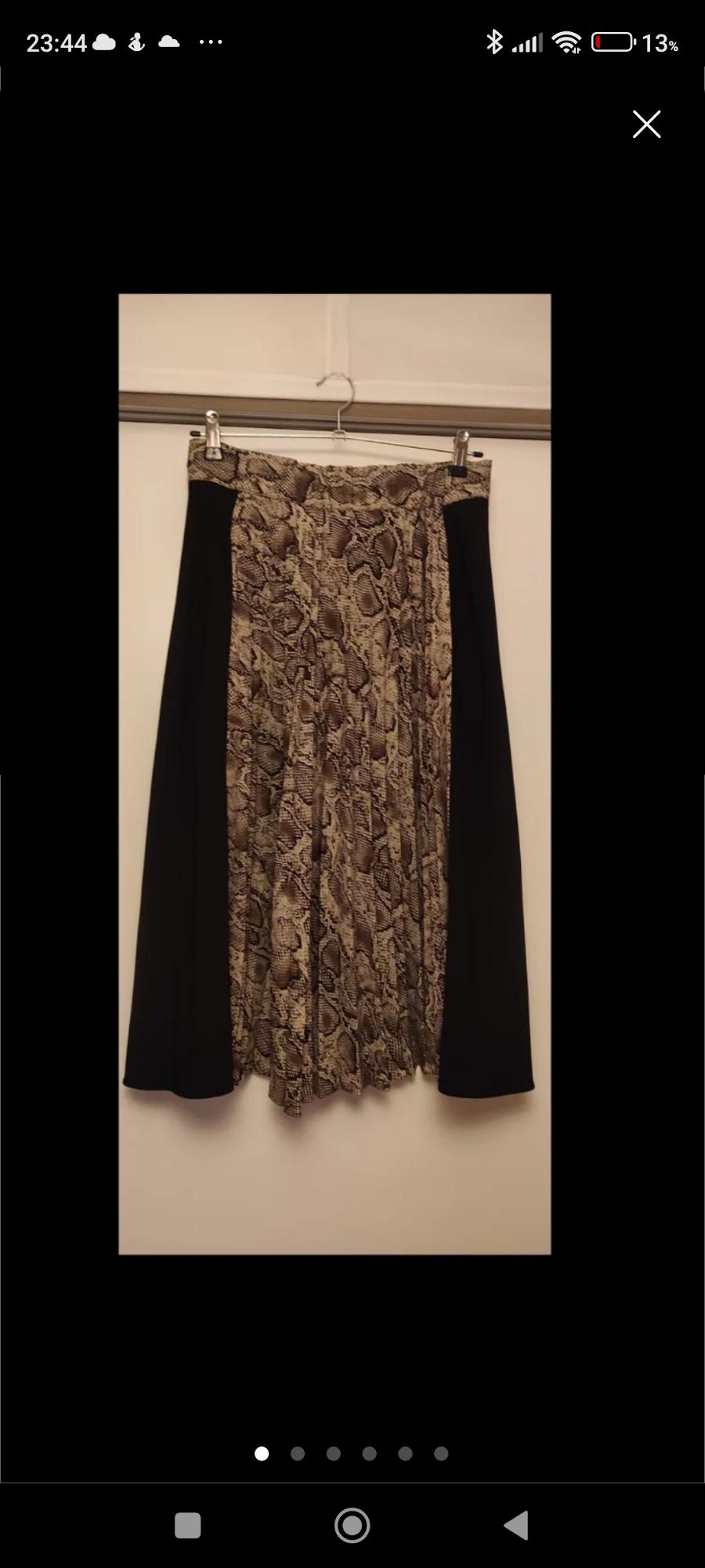 PLEATED ANIMAL PRINT SKIRT