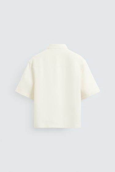 VISCOSE AND JUTE SHIRT - White by Zara - Image 8