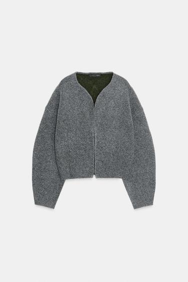 DOUBLE-FACED CARDIGAN - Grey by Zara